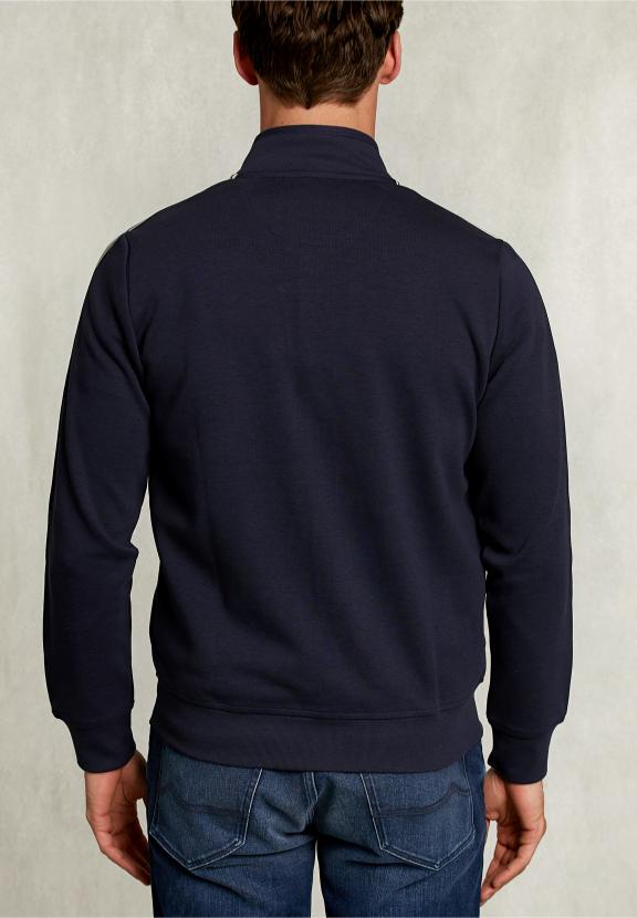 Cardigan With Zipper Navy - Blauw