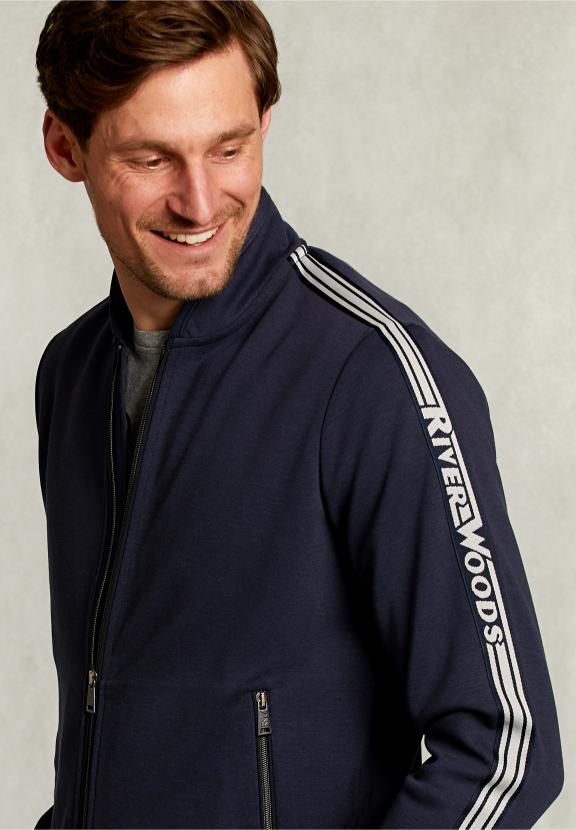 Cardigan With Zipper Navy - Bleu