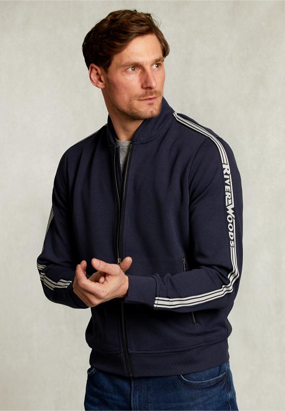 Cardigan With Zipper Navy - Blauw