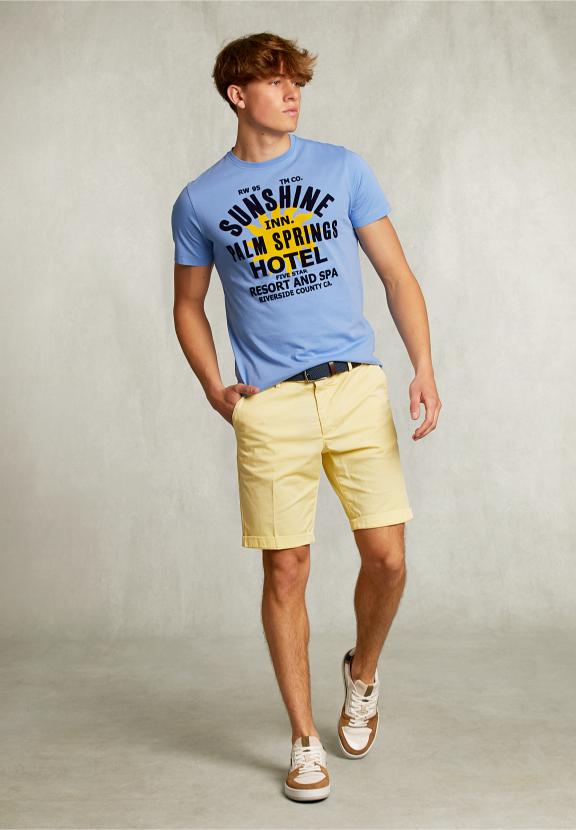 Normal Fit Basic T-Shirt Nile - Bleu