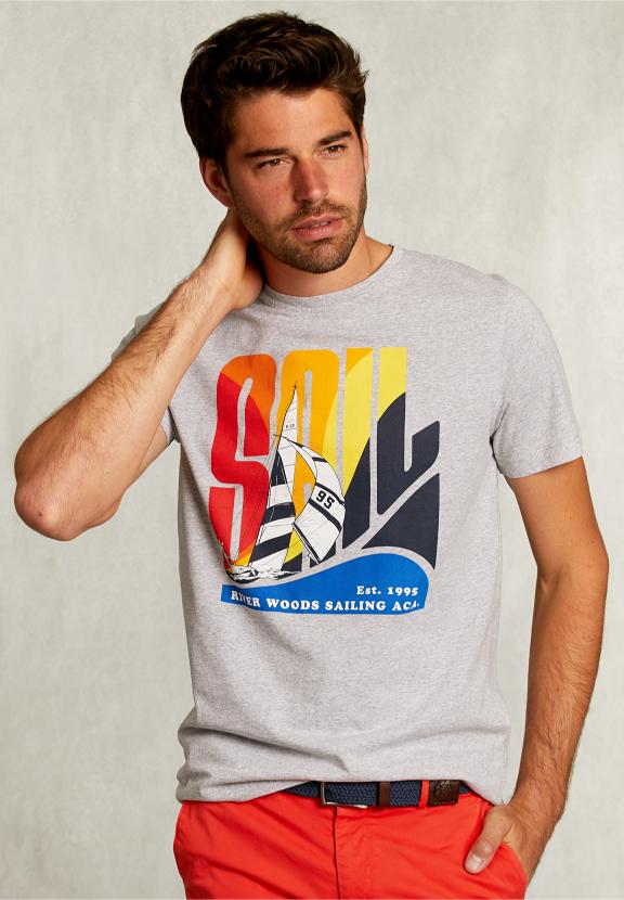 Normal Fit Basic T-Shirt Dark Oyster Mel - Gris