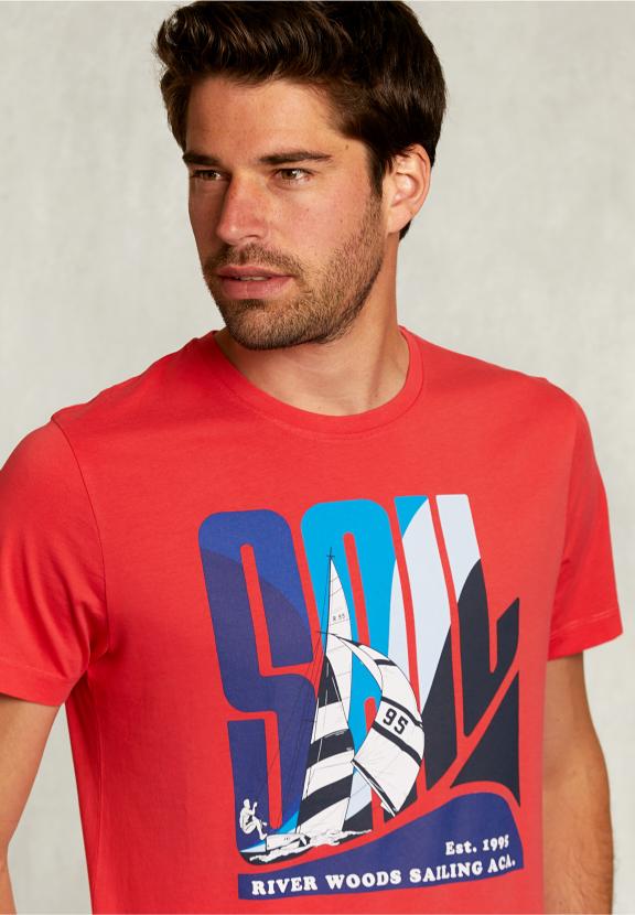 Normal Fit Basic T-Shirt In Pomegranate - Rose