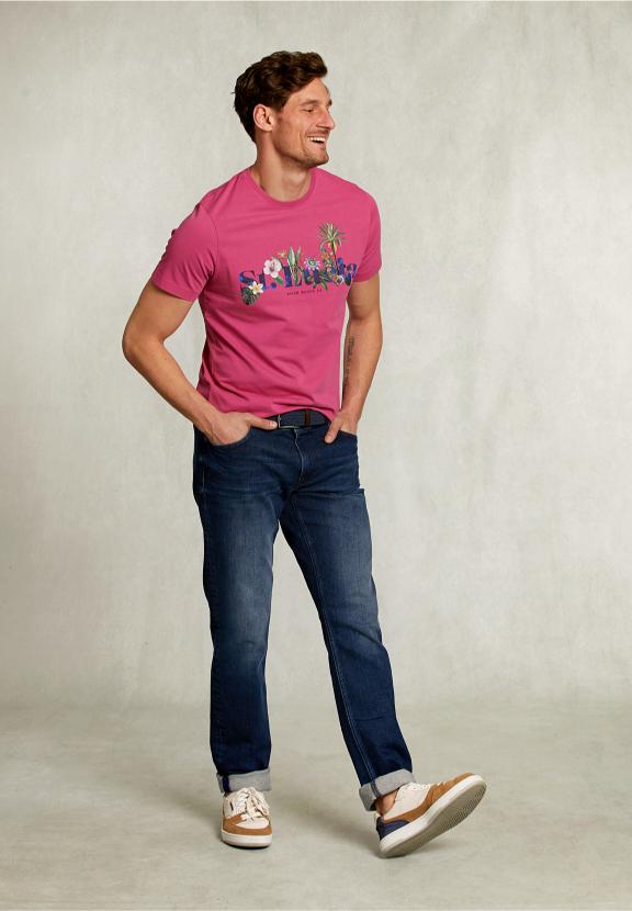 Normal Fit Basic T-Shirt In Amaranth - Rose