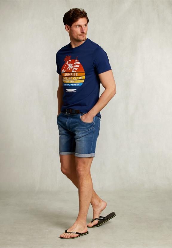 Normal Fit T-Shirt Oxford Blue - Blauw