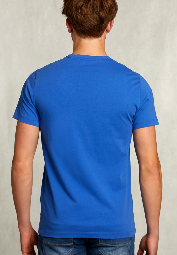 Normal Fit Basic T-Shirt Carribean Blue - Bleu