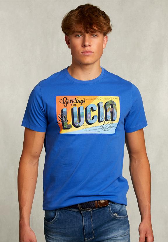 Normal Fit Basic T-Shirt Carribean Blue - Blauw