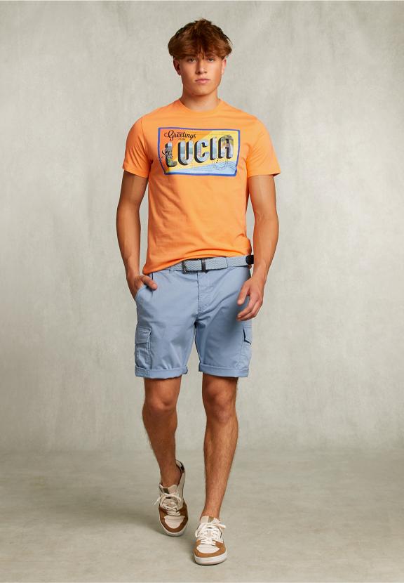 Normal Fit Basic T-Shirt In Sunrise - Orange