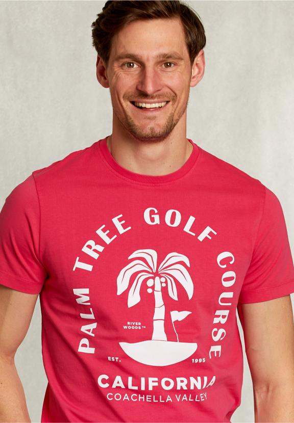 Normal Fit Basic T-Shirt In Flirt - Rose