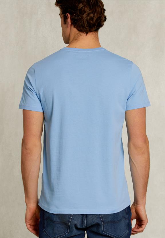 Custom Fit Pima Cotton T-Shirt Bay Blue - Bleu