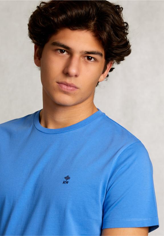 Custom Fit Pima Cotton T-Shirt Ocean - Blauw