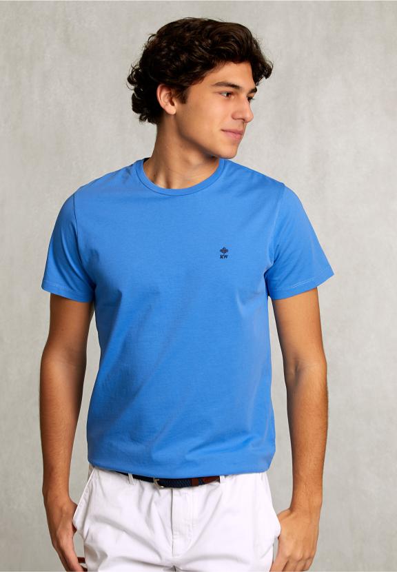 Custom Fit Pima Cotton T-Shirt Ocean - Blauw