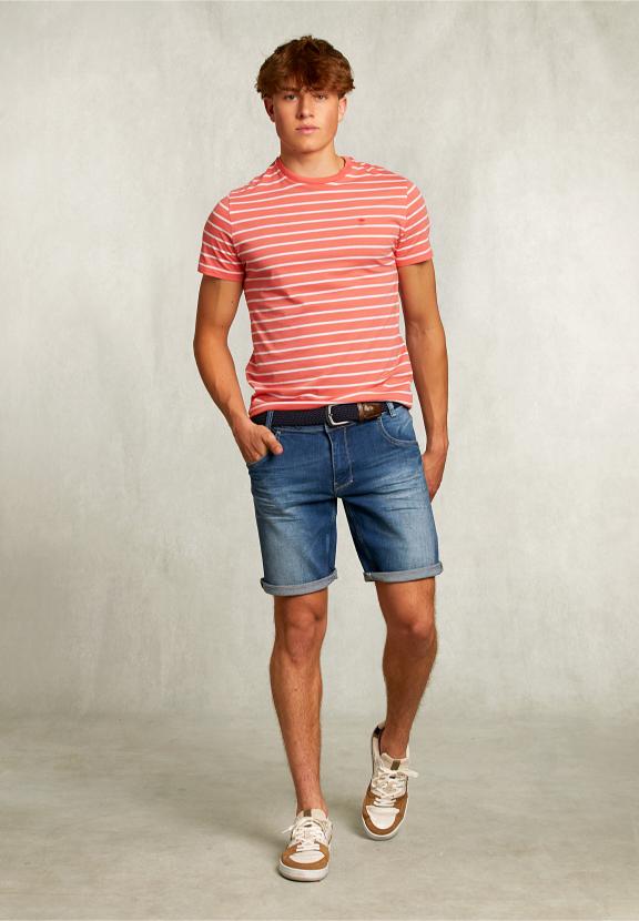 Custom Fit Striped T-Shirt Bellini - Rose