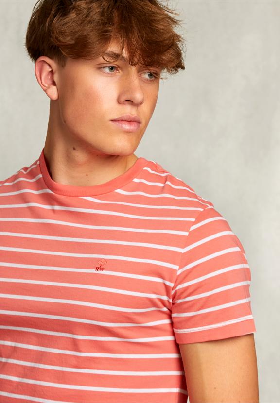 Custom Fit Striped T-Shirt Bellini - Rose
