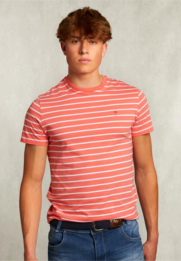Custom Fit Striped T-Shirt Bellini - Rose
