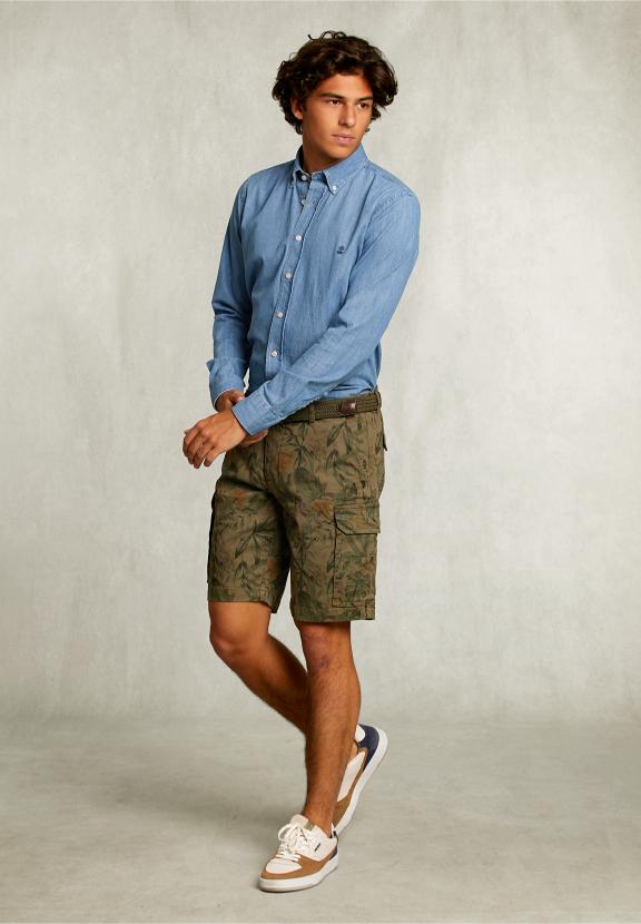 Custom Fit Jeans Shirt Lt Bleach - Denim