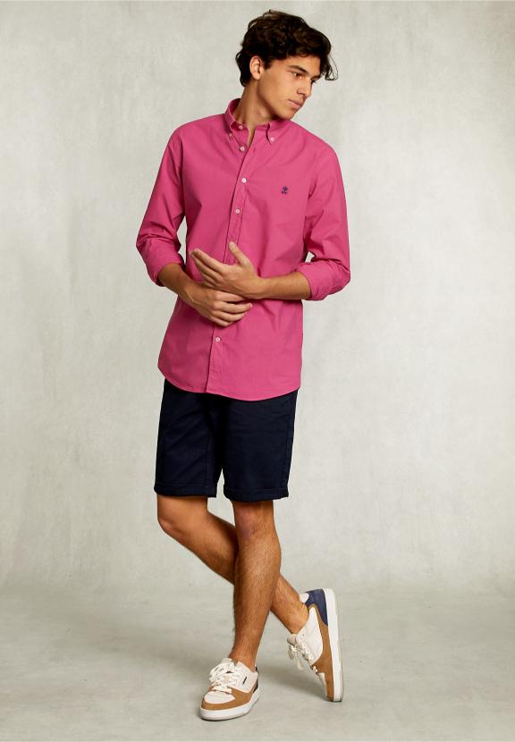 Custom Fit Poplin Shirt Amaranth - Rose