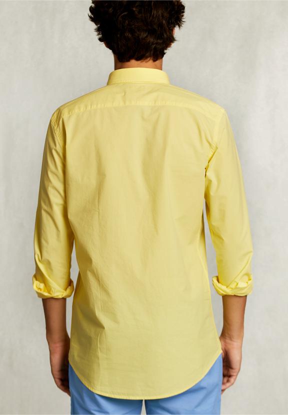 Custom Fit Poplin Shirt Banana - Geel