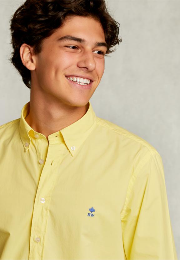 Custom Fit Poplin Shirt Banana - Jaune