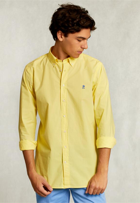 Custom Fit Poplin Shirt Banana - Jaune