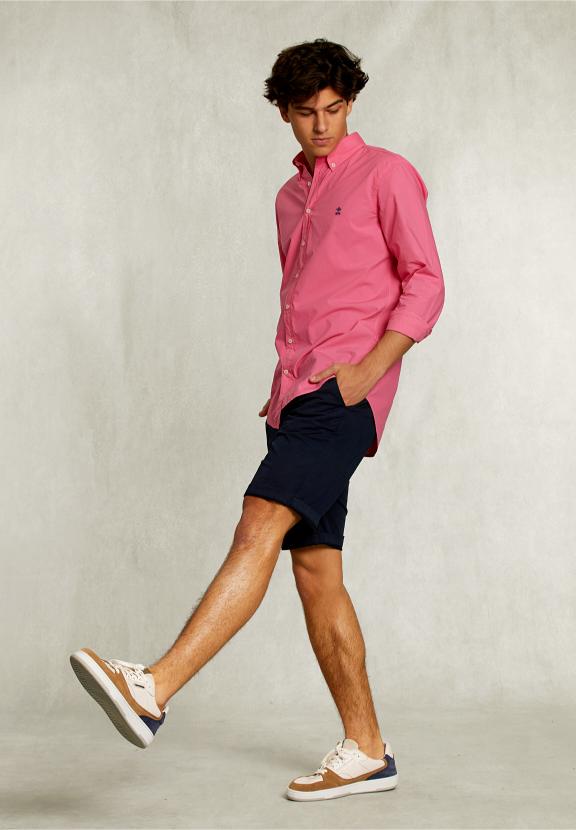 Custom Fit Poplin Shirt Bonheur - Roze