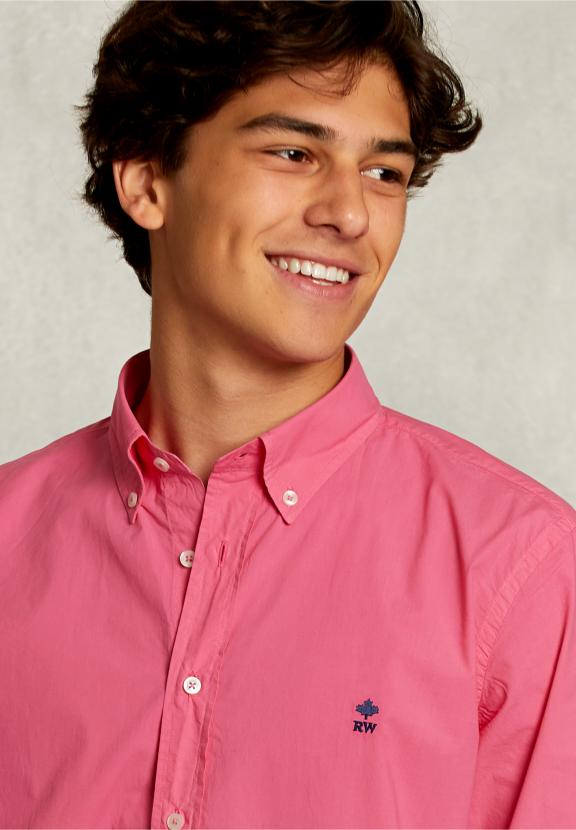 Custom Fit Poplin Shirt Bonheur - Roze