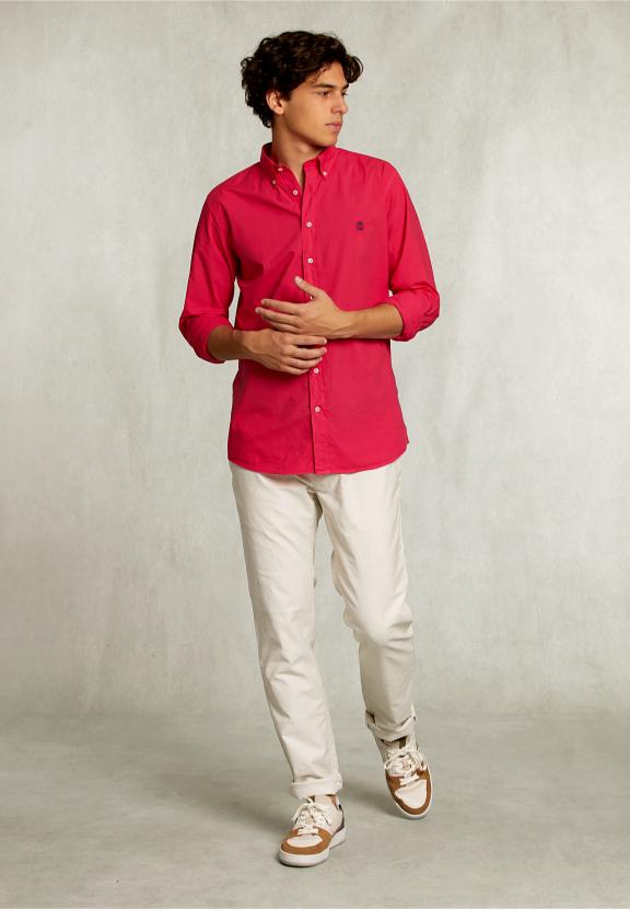 Custom Fit Poplin Shirt Flirt - Roze