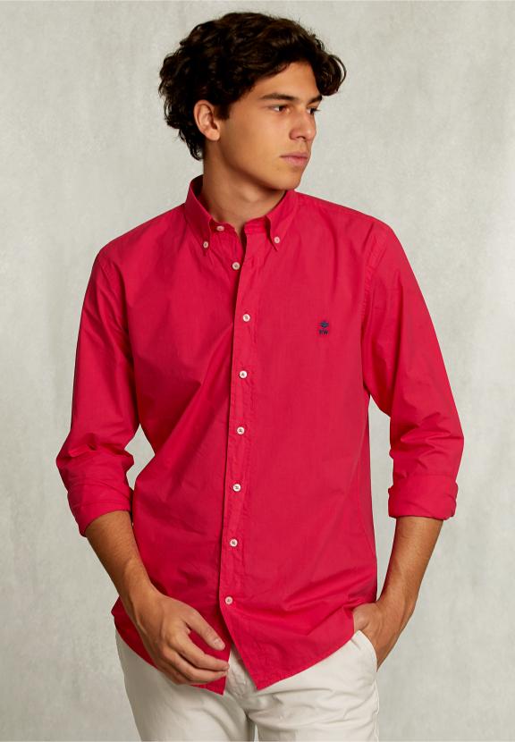 Custom Fit Poplin Shirt Flirt - Roze