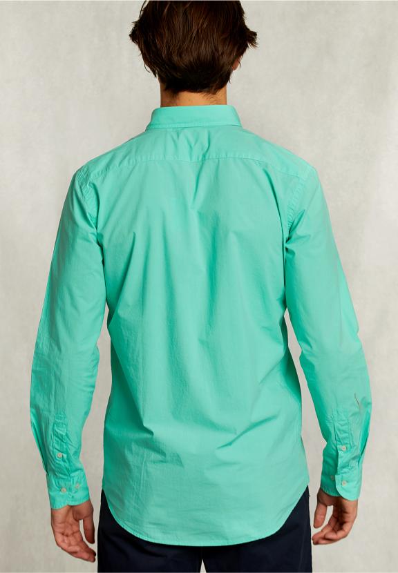 Custom Fit Poplin Shirt Ginfizz - Groen