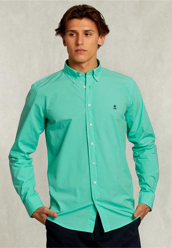 Custom Fit Poplin Shirt Ginfizz - Vert