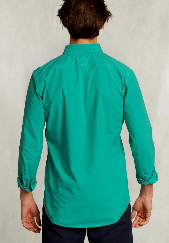 Custom Fit Poplin Shirt Grasschopper - Groen