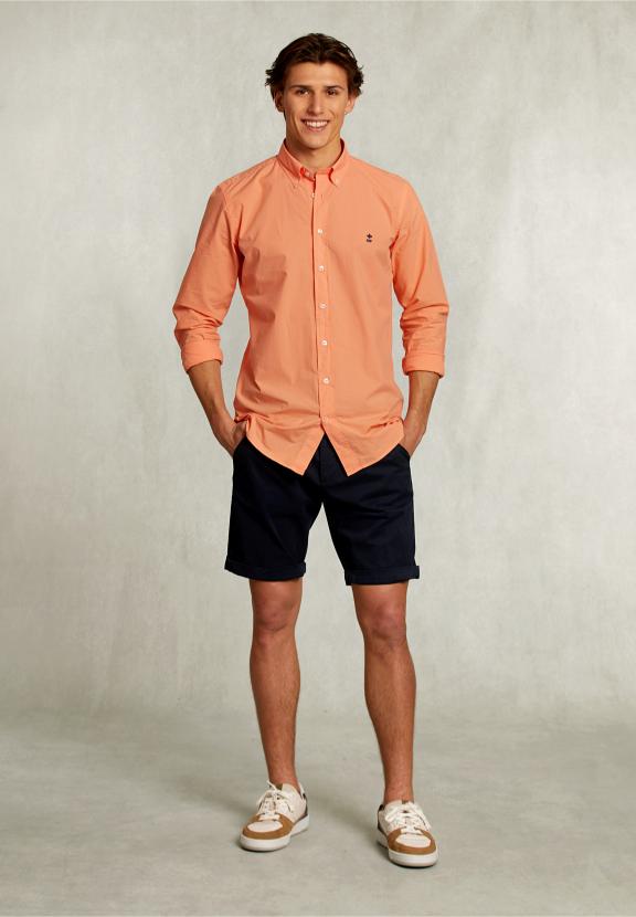 Custom Fit Poplin Shirt Lobster - Orange