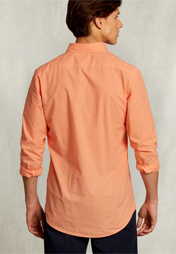 Custom Fit Poplin Shirt Lobster - Oranje