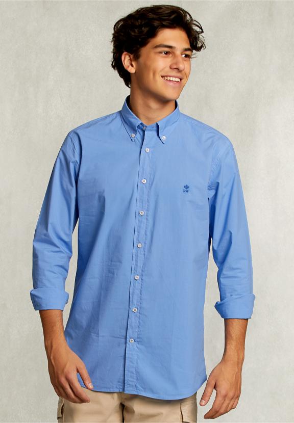 Custom Fit Poplin Shirt Nile - Blauw