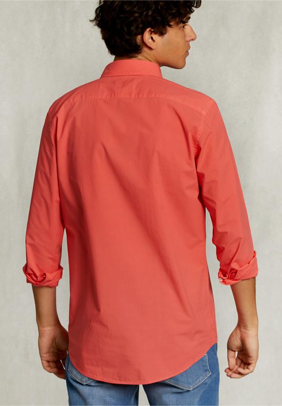 Custom Fit Poplin Shirt Rose - Roze