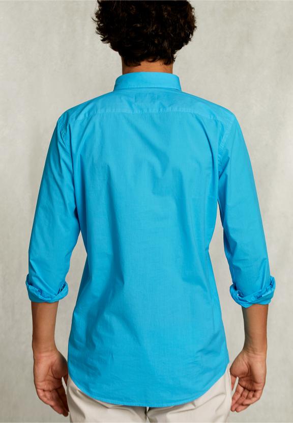 Custom Fit Poplin Shirt St-Barth - Blauw