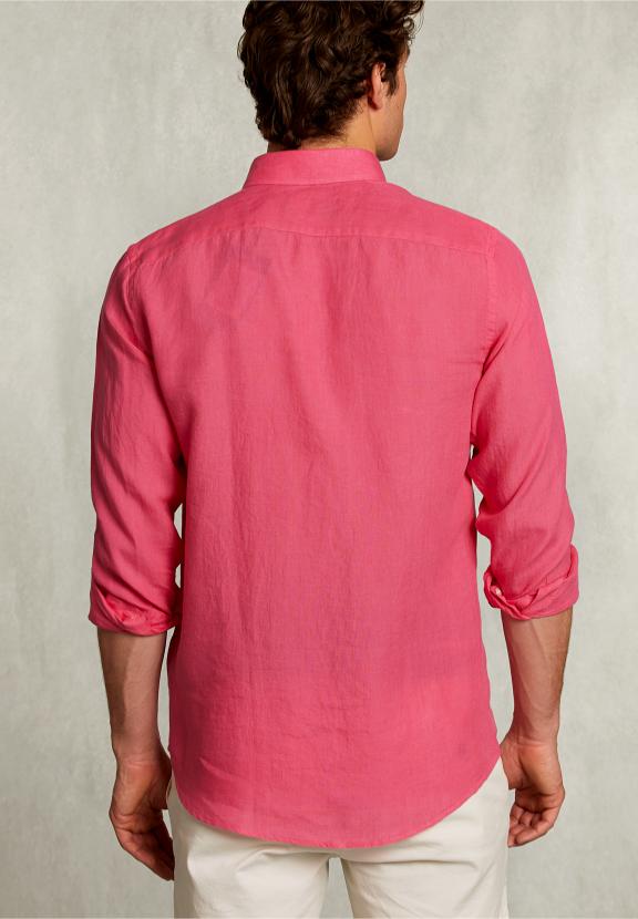 Custom Fit Linen Shirt Bonheur - Roze