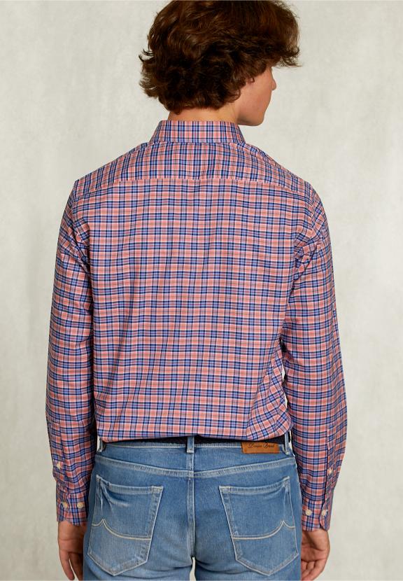 Custom Fit Checked Shirt Blue/Pink - Multi