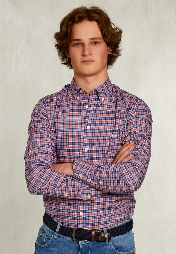 Custom Fit Checked Shirt Blue/Pink - Multi