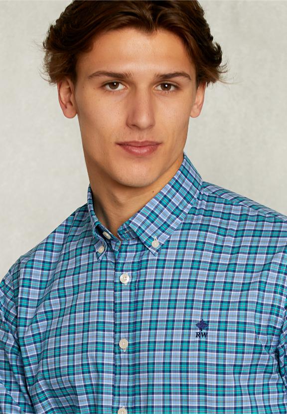 Custom Fit Checked Shirt - Vert