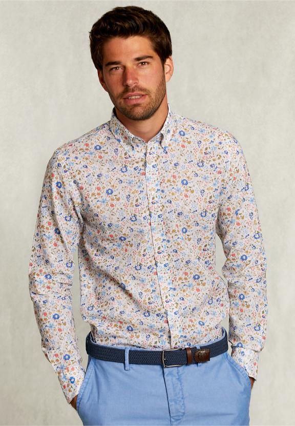 Custom Fit Floral Shirt Multi - Wit