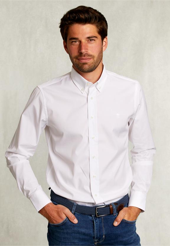 Custom Fit Uni Shirt White - Blanc
