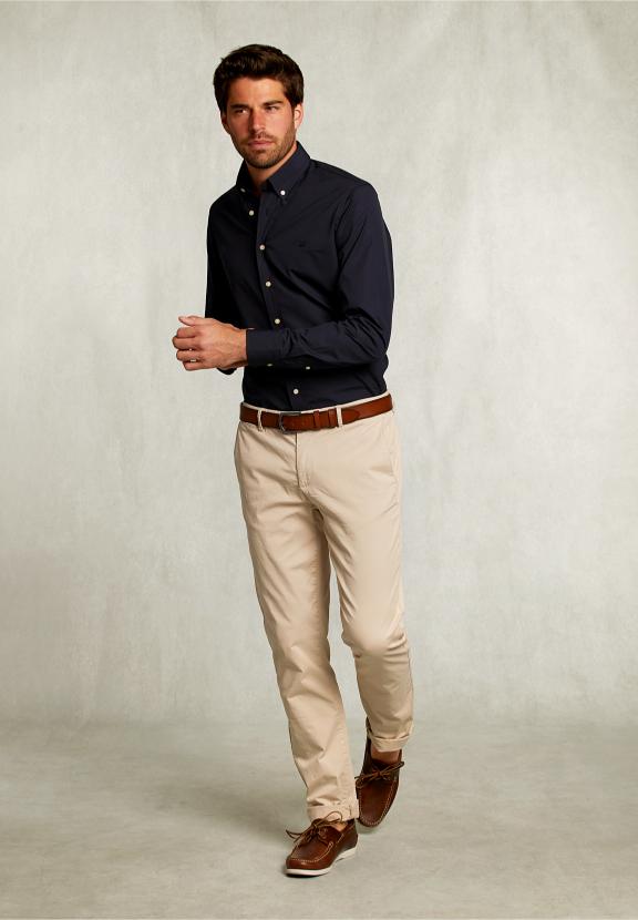 Custom Fit Uni Shirt Blue - Blauw
