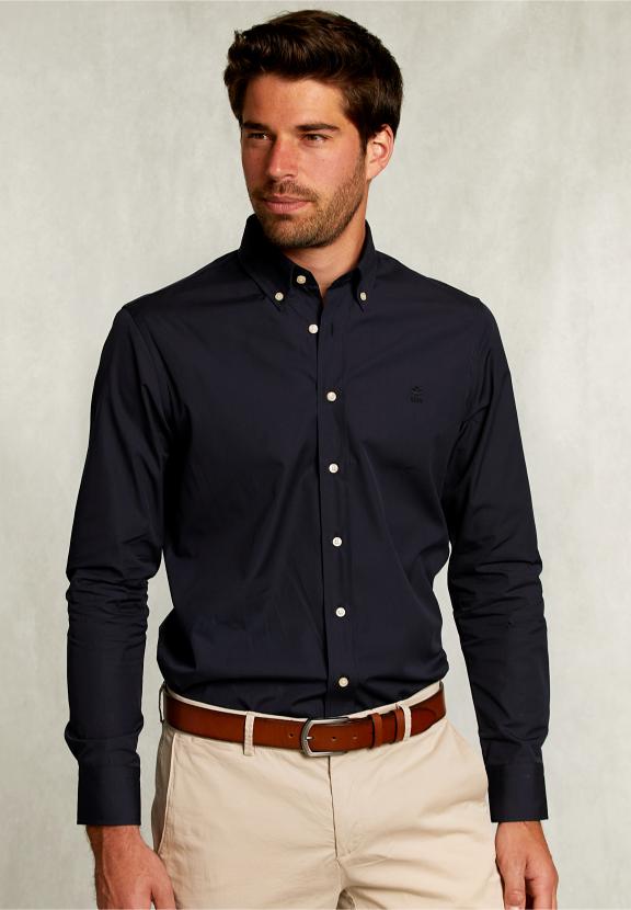 Custom Fit Uni Shirt Blue - Blauw