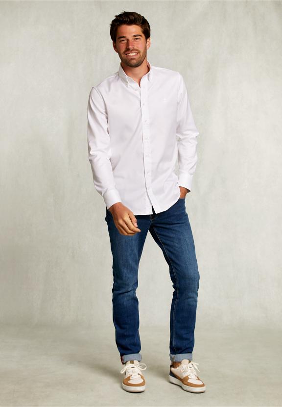 Custom Fit Uni Shirt White - Wit