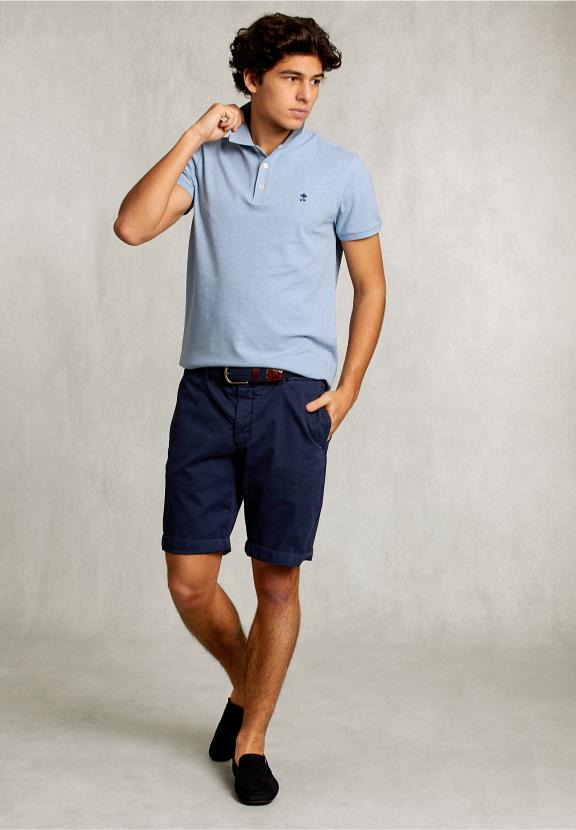 Custom Fit Pima Cotton Polo Dk Victoria Mix - Bleu