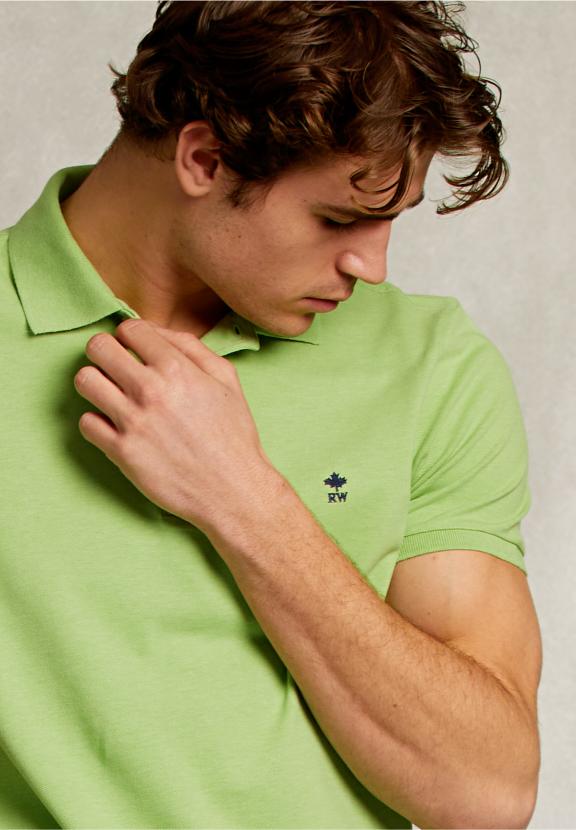 Custom Fit Pima Cotton Polo Lime Mix - Groen