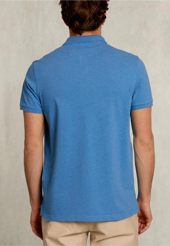 Custom Fit Pima Cotton Polo Ocean Mix - Blauw