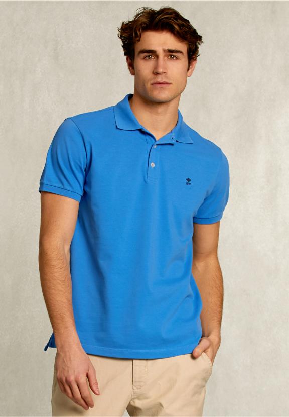Custom Fit Pima Cotton Polo Ocean - Bleu