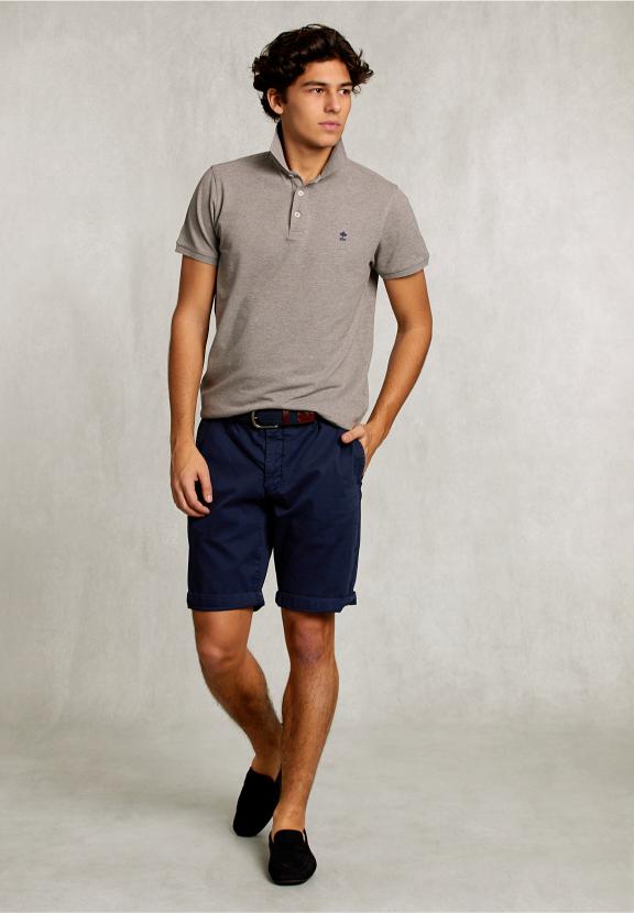 Custom Fit Pima Cotton Polo Oxford Mix - Gris