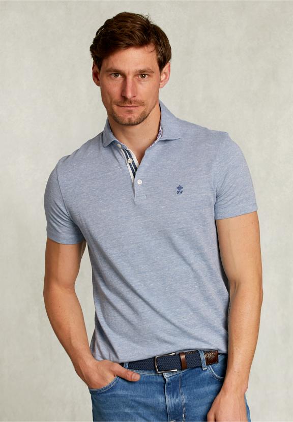 Custom Fit Cotton Polo Mombasa - Blauw